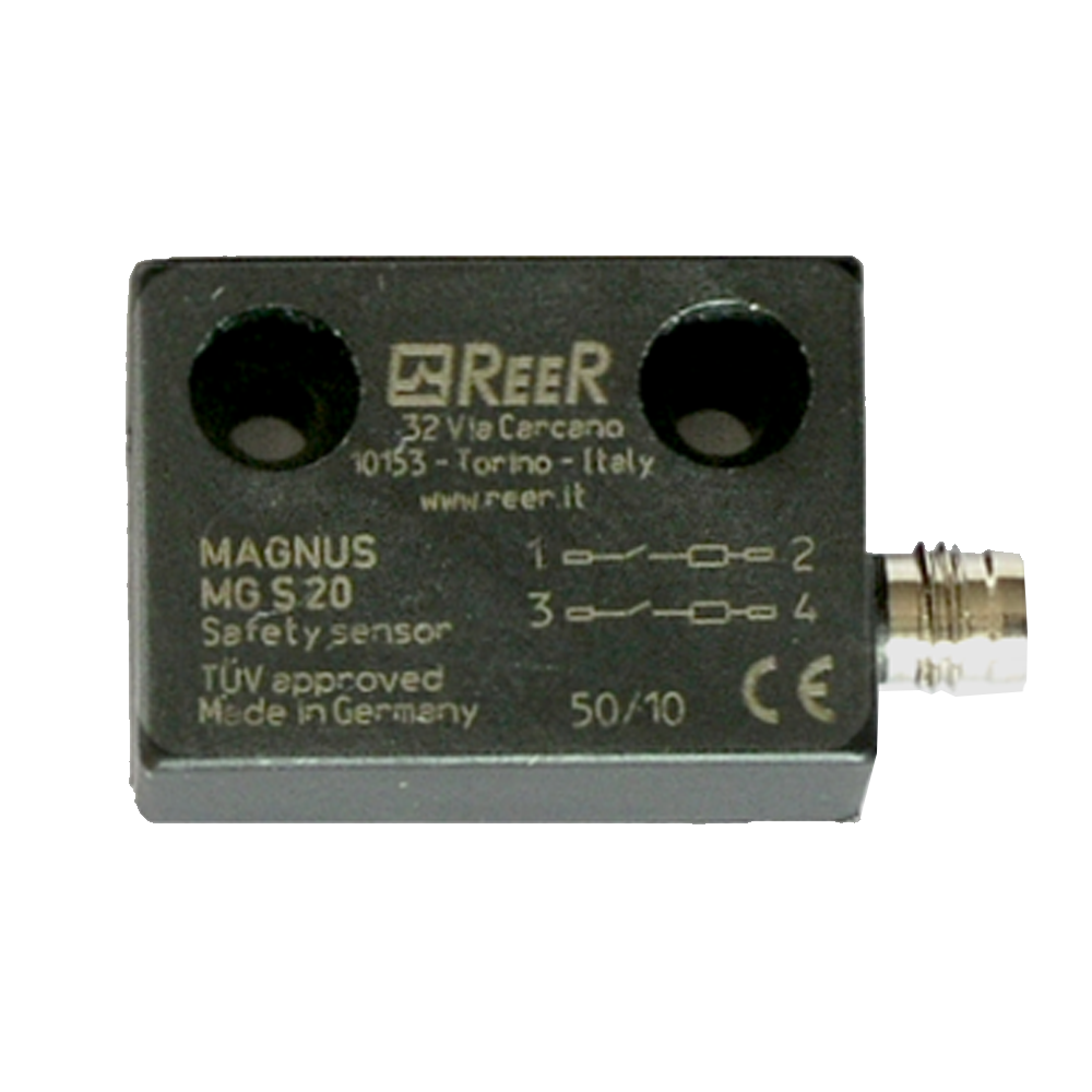1291000 REER MAGNETIC SAFETY SWITCH, SENSOR ONLY, 2 NO CONTACTS, M8 CONNECTOR, INTERAXIS 22 MM(MG S 20)