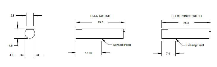 9C10-000-331 CANFIELD CYLINDER SWITCH ELECTRONIC, PNP 5-28VDC, LED, M8 QUICK DISC.