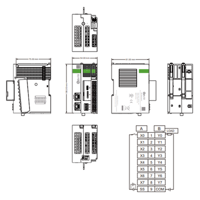 LOGIC X1-008N311 ELCO PROG LOGIC CONT X1 SERIES, RJ45 ETHERNET, SUPPORT MODBUSTCP, OPCUA, SOCKET COM, ETHERCAT MASTER, RS-232+RS-485, 8DI +8DO (NPN)