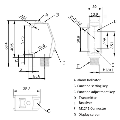OSM40-KL70CB6Q12.1/IO ELCO DISTANCE SENSOR(TRI), OSM40-SERIES, RED LASER, OR:35-70MM, RES: 0.01MM, NPN/PNP, IO-LINK, 10-30VDC,  M12 5-PIN
