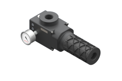 3330135 GIMATIC VACUUM EJ-CEN-LARGEX5-HV VACUUM PUMP WITH SILENCER AND ANALOG VACUUM GAUGE, G1" VACUUM PORT.