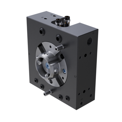7703004 GIMATIC TOOL CHANGER "PNEUMATIC TOOL CHANGER, 35 KG PAYLOAD, J INTERFACE, INTEGRATED PNEUMATIC PASSTHROUGHS 2X G1/8"" AND 4X M5, PNP LOCK/UNLOCK SENSORS, ROBOT SIDE"
