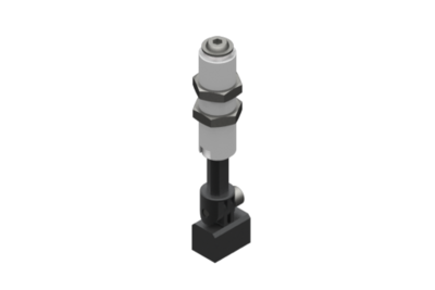 9900011 GIMATIC VACUUM NON-ROTATIVE SUSPENSION WITH ANGULAR COUPLING AND M16X1 THREADED BODY, STROKE 20 MM, G1/8, WITH 2 NUTS