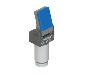 OFP14P-25 GIMATIC GRIPPER ONE-FINGER PNEUMATIC GRIPPER FOR CLAMPING, DIAMETER 14 MM, 2/8 BAR, M5, HNBR PAD