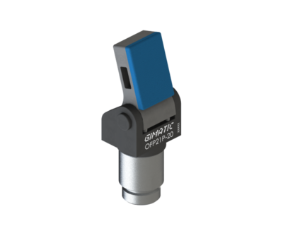 OFP21P-20 GIMATIC GRIPPER ONE-FINGER PNEUMATIC GRIPPER FOR CLAMPING, DIAMETER 20 MM, 2/8 BAR, M5, HNBR PAD