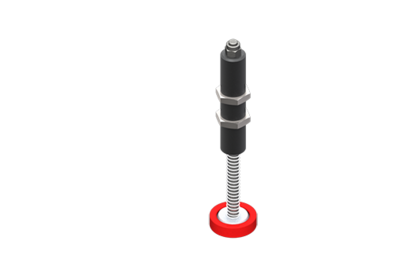 VSX1425 GIMATIC VACUUM SPRING ROD WITH M14X1.5 THREADED BODY, STROKE 25 MM, TPU PAD, 2 NUTS