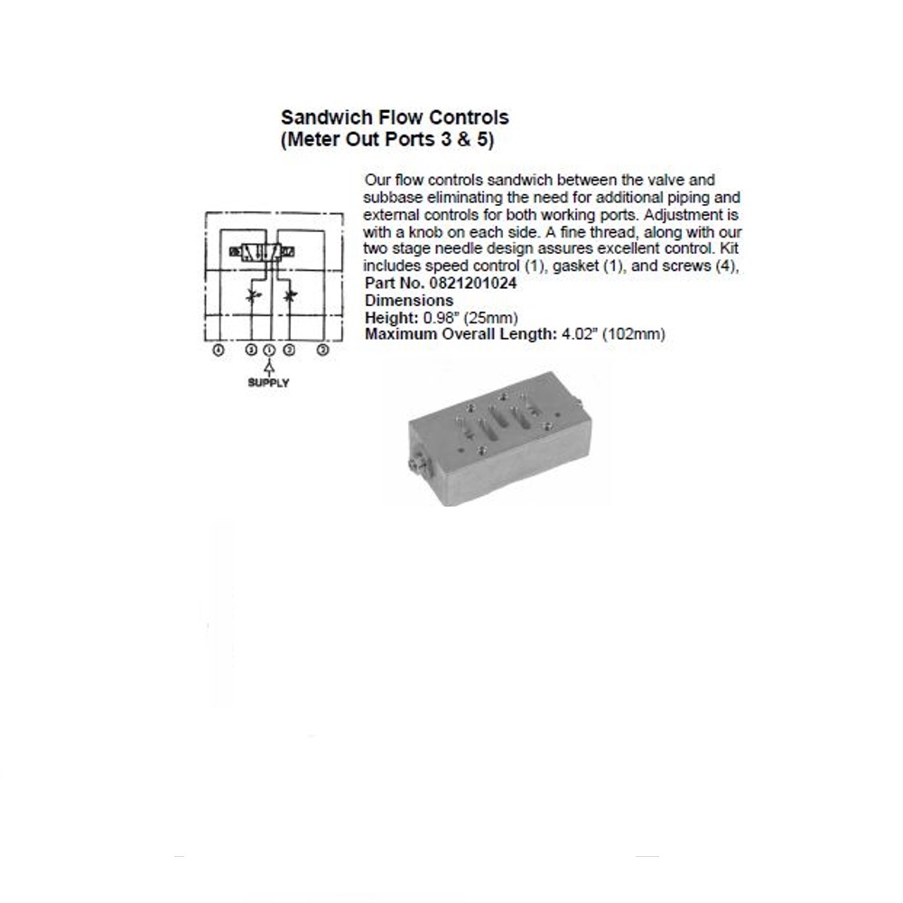 0821201024 NUMATICS/AVENTICS SANDWICH SPEED CONTROL ISO2 5599/1