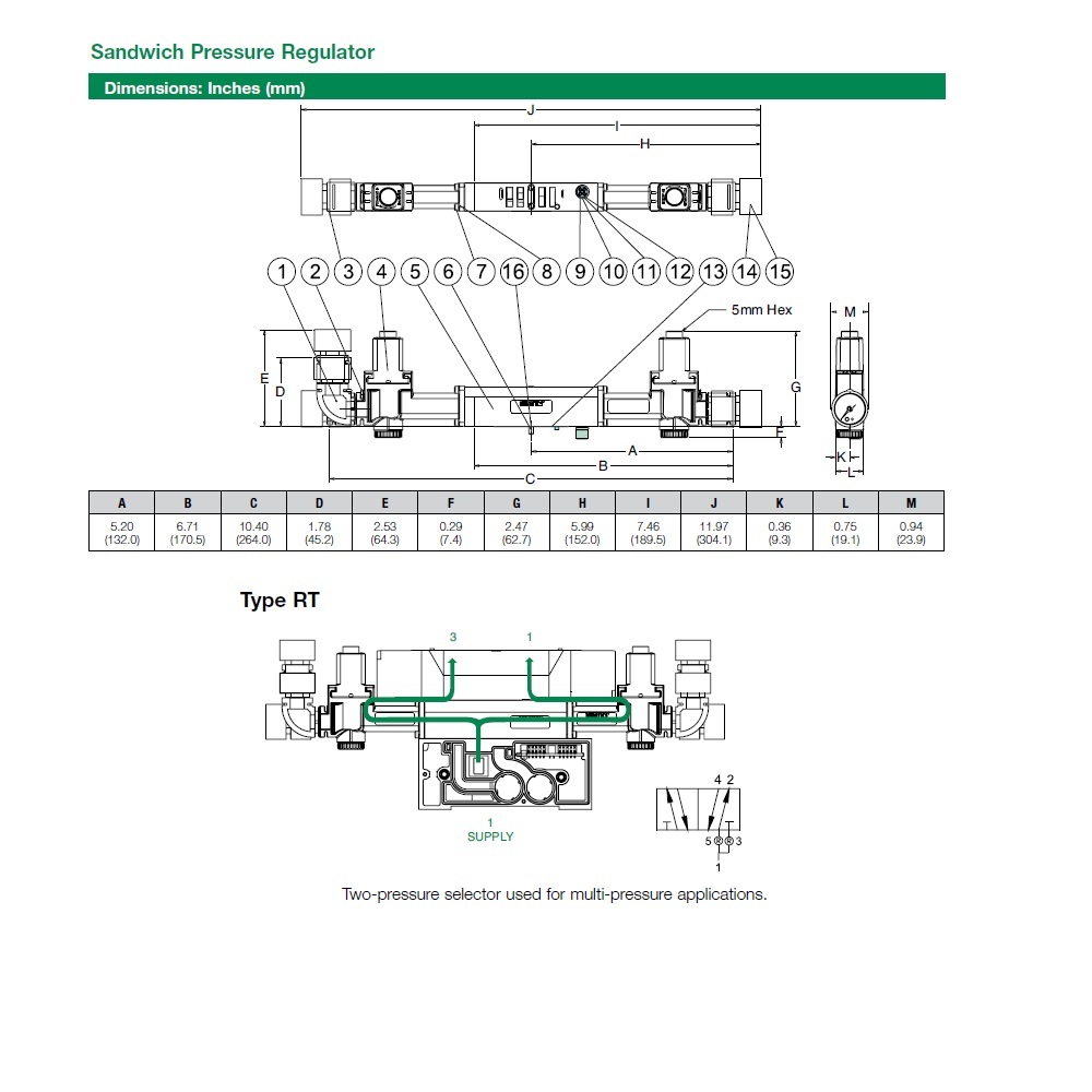 051RT100JP00000 NUMATICS/AVENTICS SANDWICH REGULATOR 2005 SERIES 2 PR SEL 10-130PSI