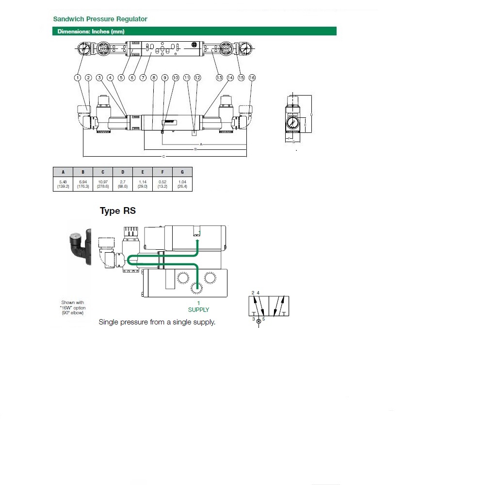 122ES300J016W00 NUMATICS/AVENTICS SANDWICH REGULATOR 2012 SERIES SGL PR, 0.2 - 2 BAR TFG