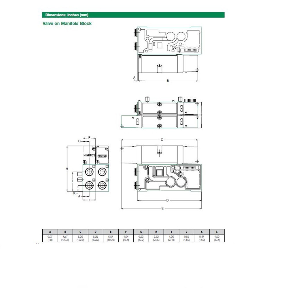 122BA4Z2MN00061 NUMATICS/AVENTICS SOL-PILOT VALVE/MANIFOLD 2012 SERIES 4/2 SPR RTN 24VDC 1/4" NPT, DZB