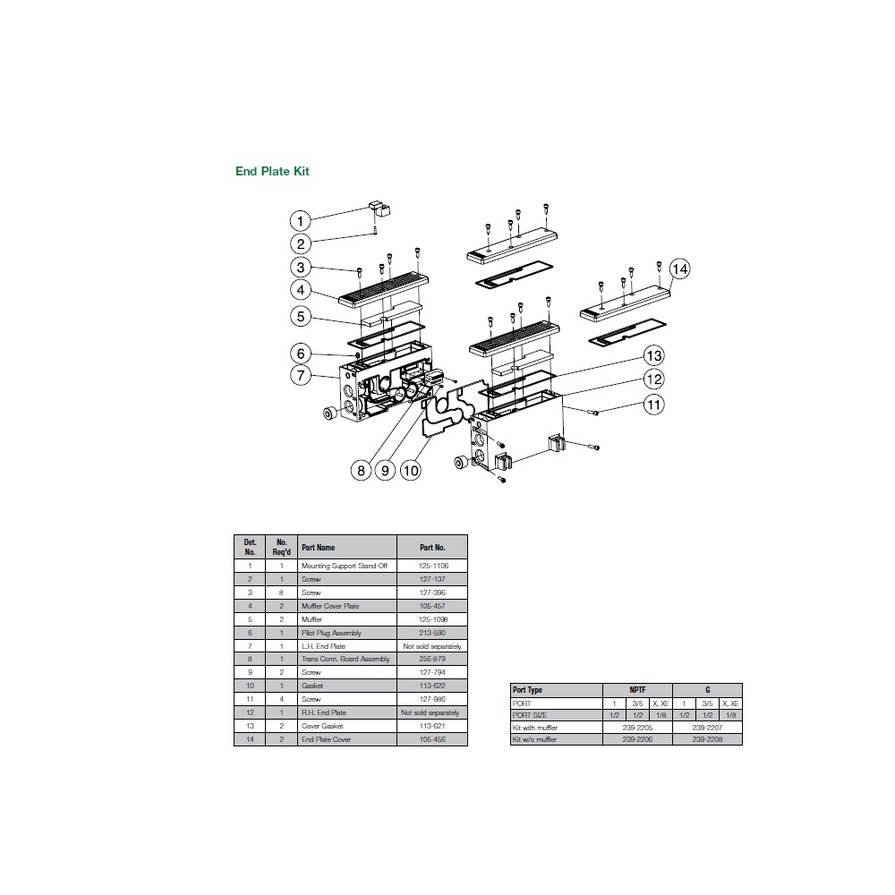 239-2208 NUMATICS/AVENTICS END PLATE KIT 2035 SERIES 1/2" G
