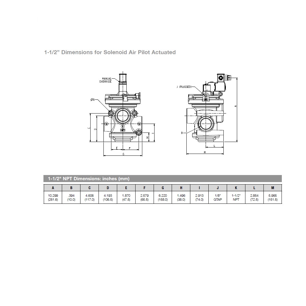 8227A1NA8168EF1 NUMATICS/AVENTICS SOLENOID POPPET VALVE 227 SERIES 3/2 NC 1 1/2" NPT 24VDC,  EXT PILOT , LT DIN CONN