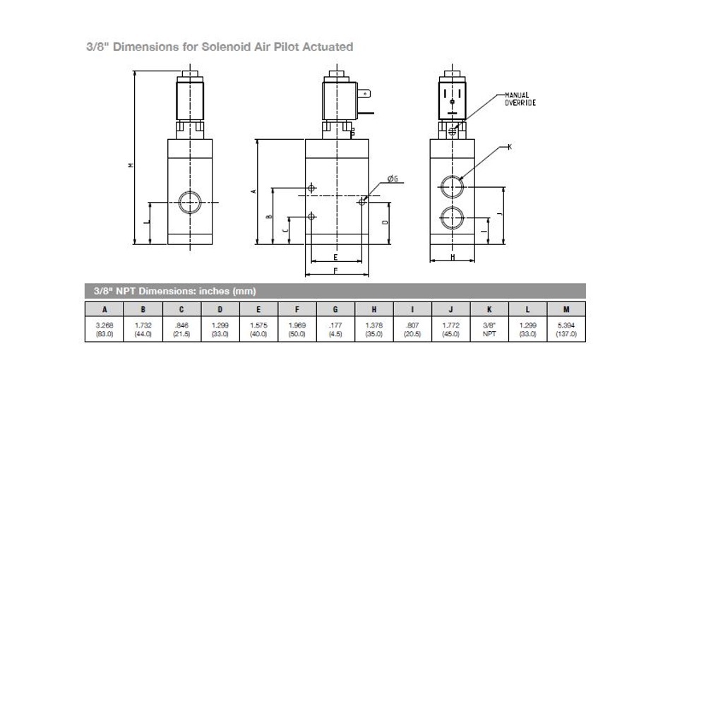 8227A1PA3160TC7 NUMATICS/AVENTICS SOLENOID POPPET VALVE 227 SERIES 3/2 NO 3/8" NPT 120VAC, DIN CONN