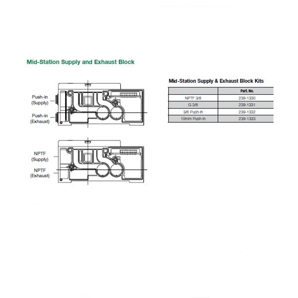 12300PMSON00000 NUMATICS/AVENTICS BLANK PLATE/MID STATION SUPPLY BLOCK 2012 SERIES 3/8" NPT, DZB