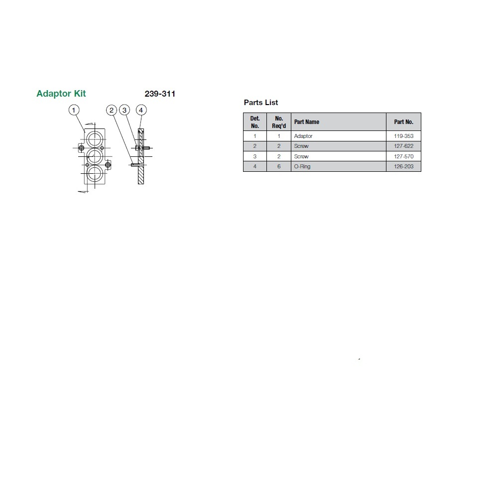 239-311 NUMATICS/AVENTICS MANIFOLD PART L1 SERIES MOUNTING KIT
