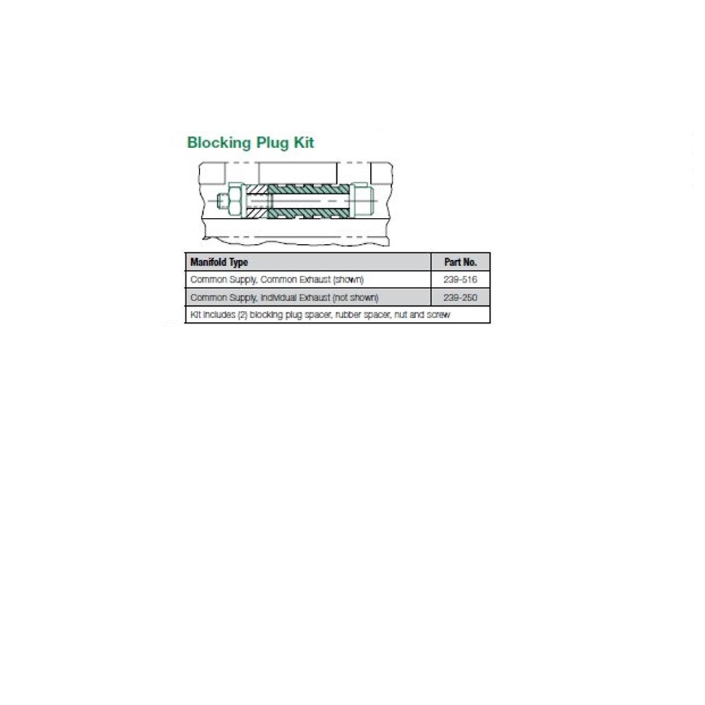 239-516 NUMATICS/AVENTICS MANIFOLD PART L2 SERIES BLOCKING PLUG COM SUPPLY/COM EXH