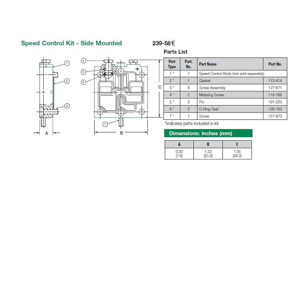 239-581 NUMATICS/AVENTICS SANDWICH SPEED CONTROL L01 SERIES NO PLUG