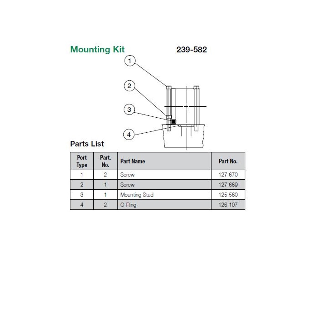 239-582 NUMATICS/AVENTICS MANIFOLD PART L01 SERIES MOUNTING KIT