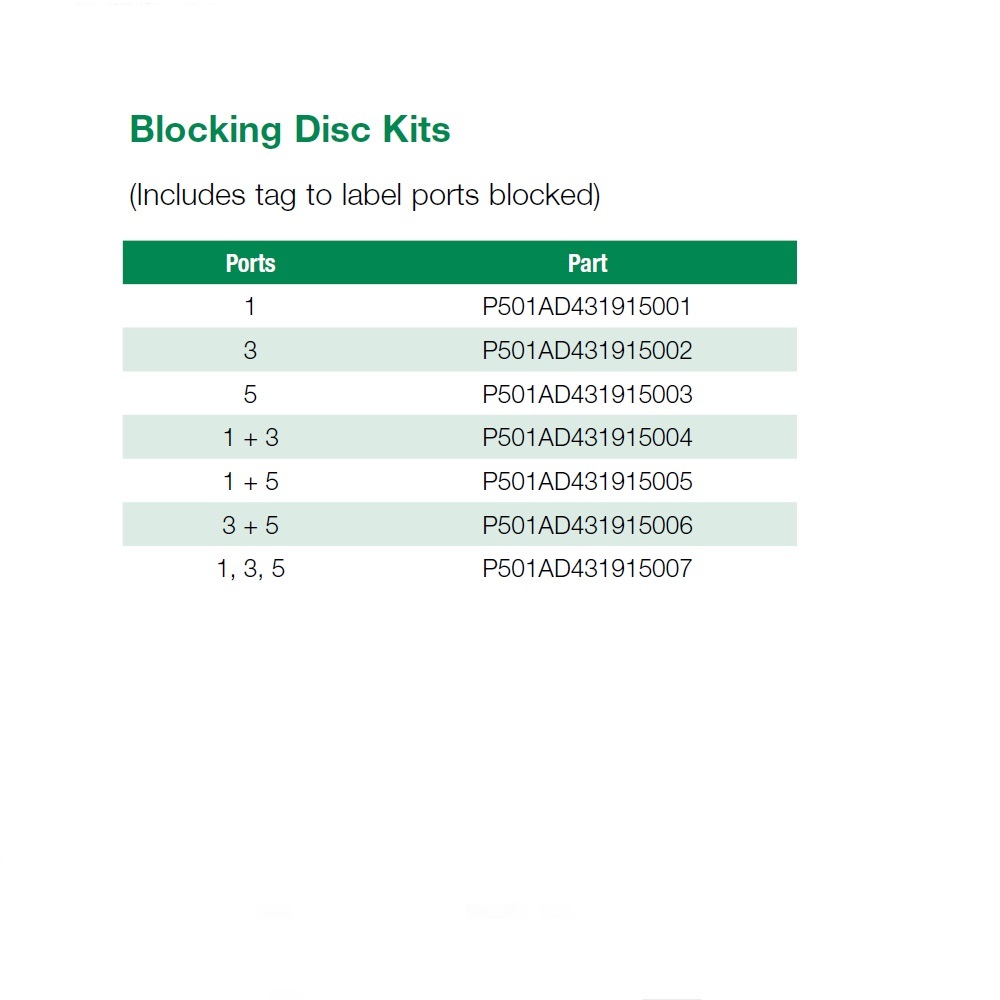 P501AD431915002 NUMATICS/AVENTICS BLOCKING DISC 501 SERIES PORT 3
