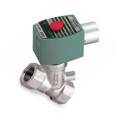 8210G037 110/50 ASCO STAINLESS STEEL PROCESS SOLENOID VALVE 8210 SERIES 2/2 NC SPR RTN 110VAC, 2.2CV, 1/2" NPT