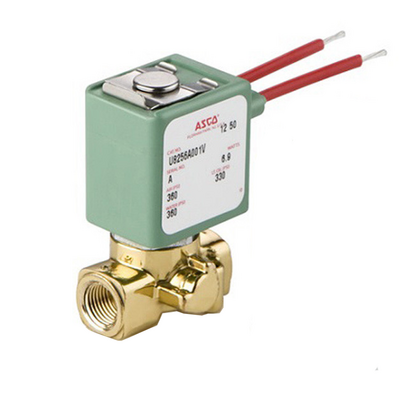 U8256B045V 24/DC ASCO BRASS PROCESS SOLENOID VALVE 8256 SERIES 2/2 NC SPR RTN 24VDC, 0.19CV, 1/8" NPT, UNIVERSAL, FKM SEAL