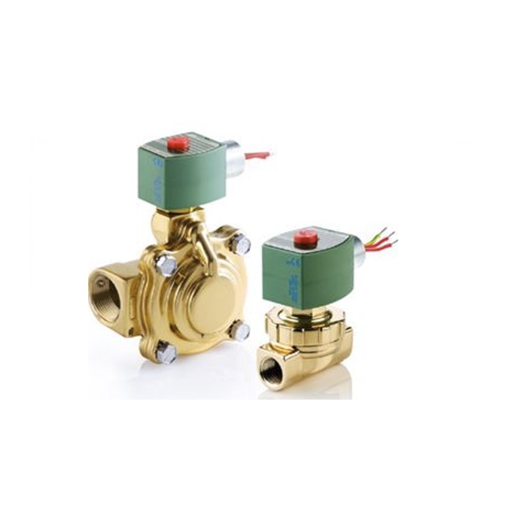 EF8220G409 120/60 ASCO BRASS SOLENOID VALVE 8220 SERIES 2/2 NC SPR RTN 120VAC, 13.5CV, 3/4" NPT, EXPO PROOF