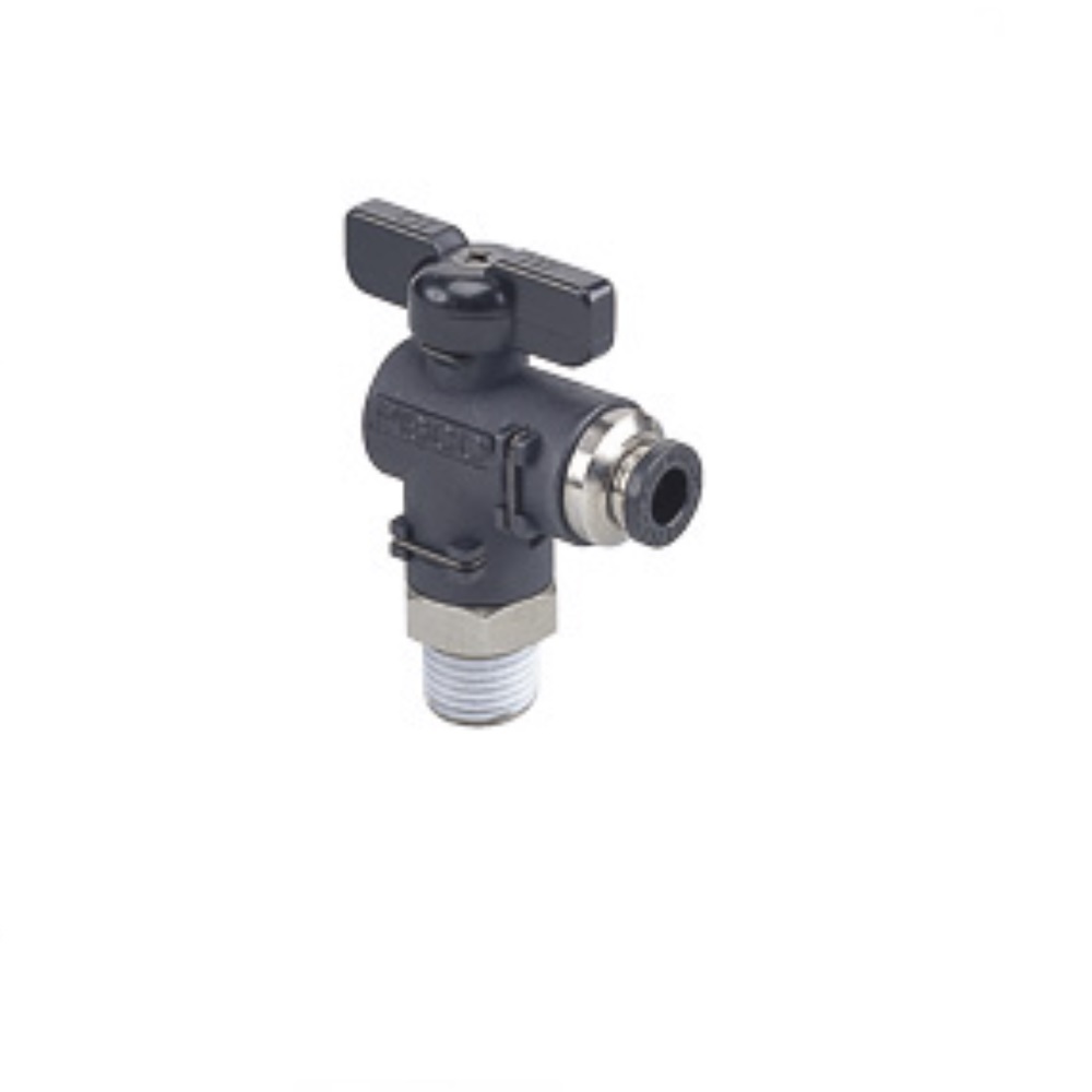 BVLC60-1002 PISCO NP BRASS BALL VALVE 10MM TUBE X 1/4" BSPT MALE ELBOW, T HANDLE