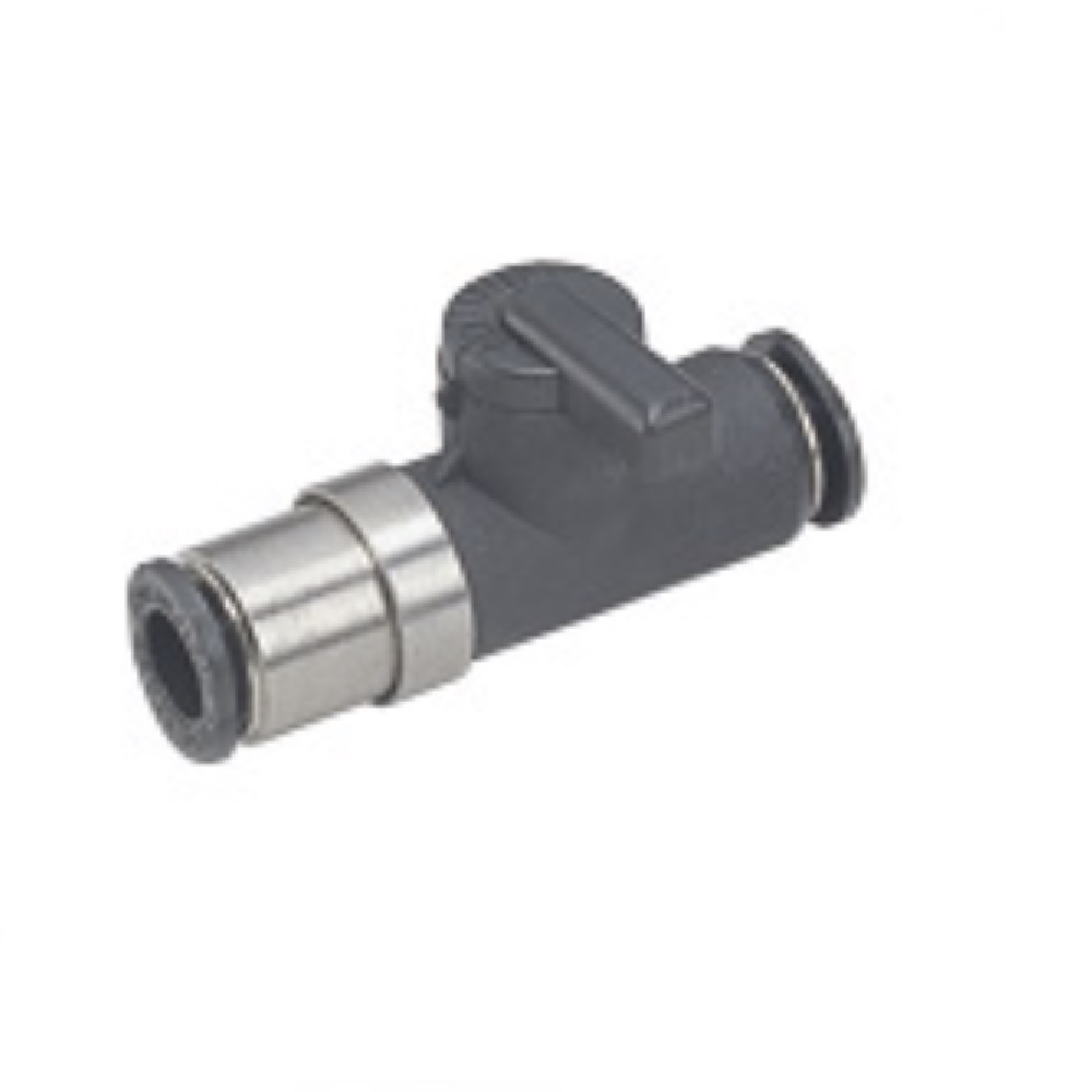 BVU6-6 PISCO NP BRASS BALL VALVE 6MM TUBE UNION ,T HANDLE