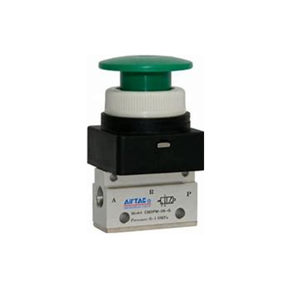 CM3PL05 AIRTAC MANUAL VALVES, CM3 SERIES LATCHING TYPE COMPACT 3 WAY 2 POSITION N.C, M5 PORTS