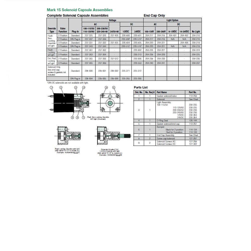 127-298 NUMATICS/AVENTICS VALVE PART MK15 SERIES SOL TO BODY