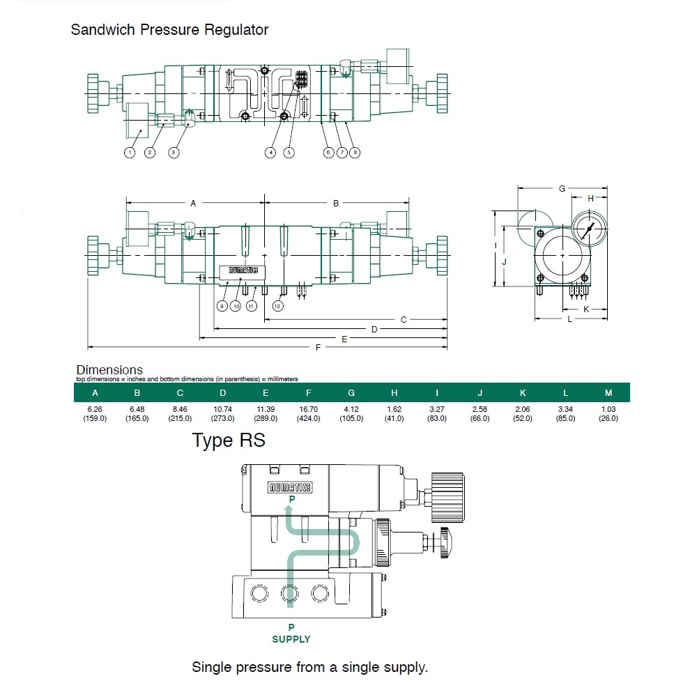 554RS100JP16W00 NUMATICS/AVENTICS SANDWICH REGULATOR MK55,SPA55 SERIES SGL PR 10-130PSI, TFG
