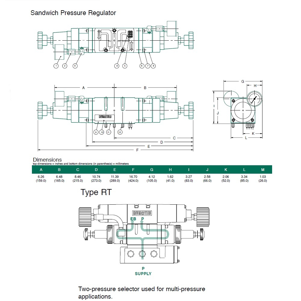 554RT100JP00000 NUMATICS/AVENTICS SANDWICH REGULATOR MK55,SPA55 SERIES 2 PR SEL 10-130PSI