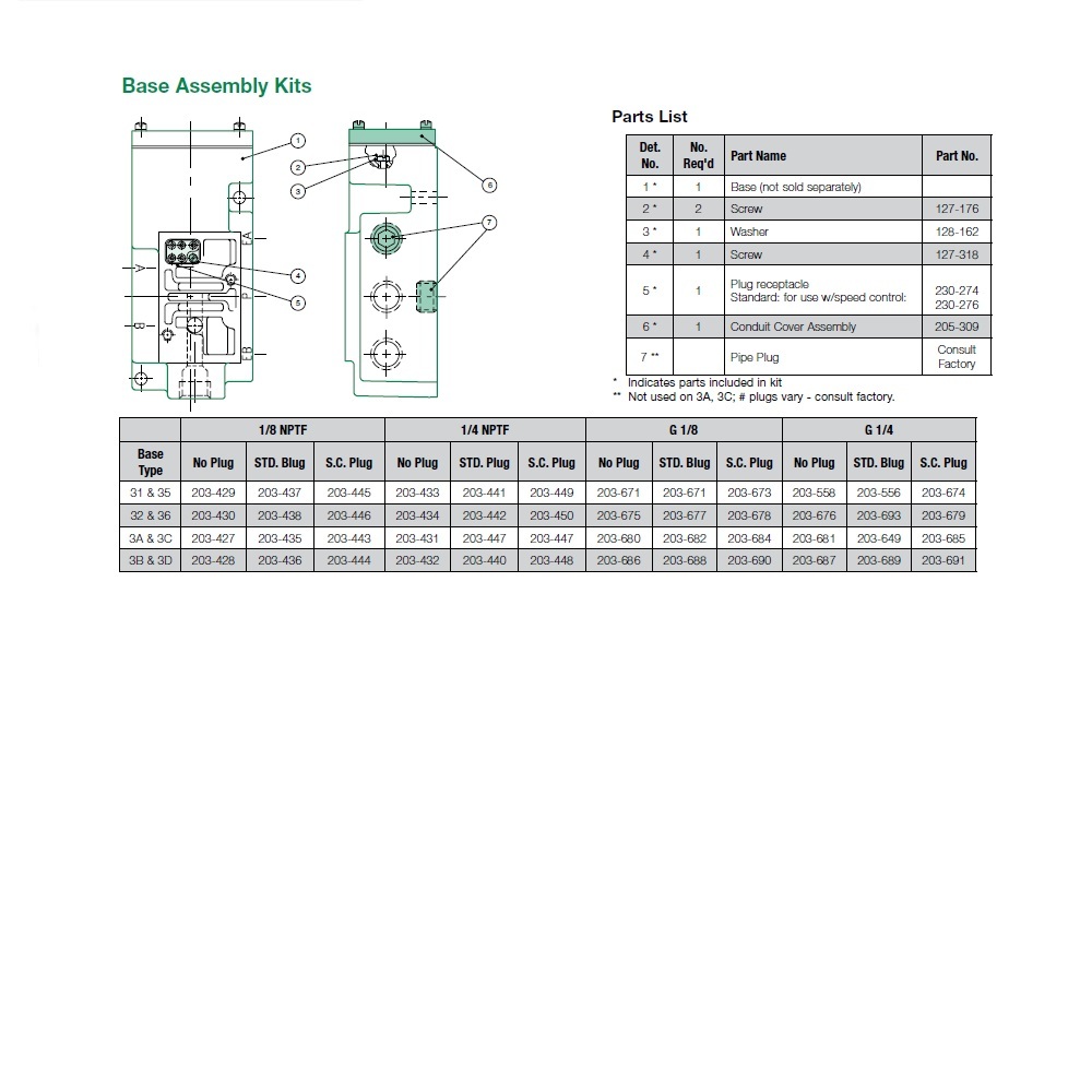 203-1343 NUMATICS/AVENTICS VALVE BASE MK8 SERIES 1/4" NPT SIDE PORTS (3A/3C) W/56Y OPT