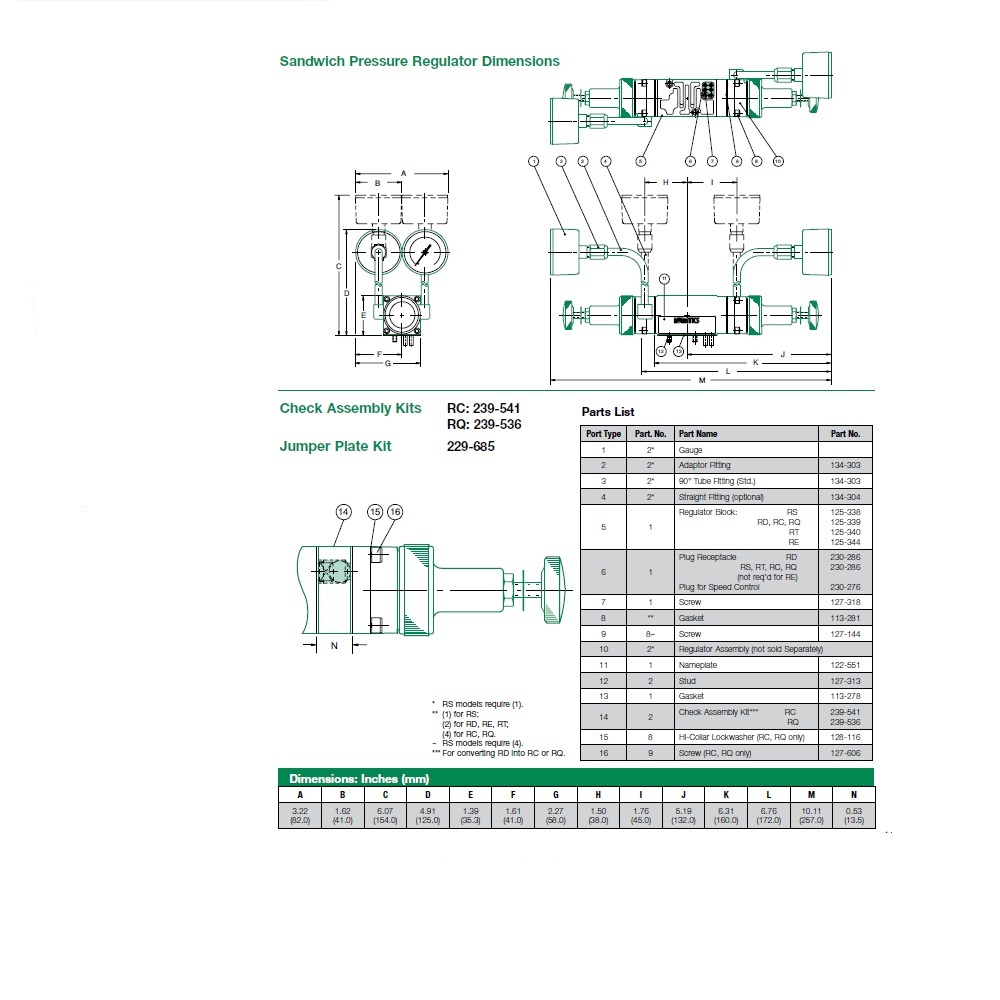 113-281 NUMATICS/AVENTICS SANDWICH REGULATOR PART MK8 SERIES GASKET JMPR PLT TO BODY