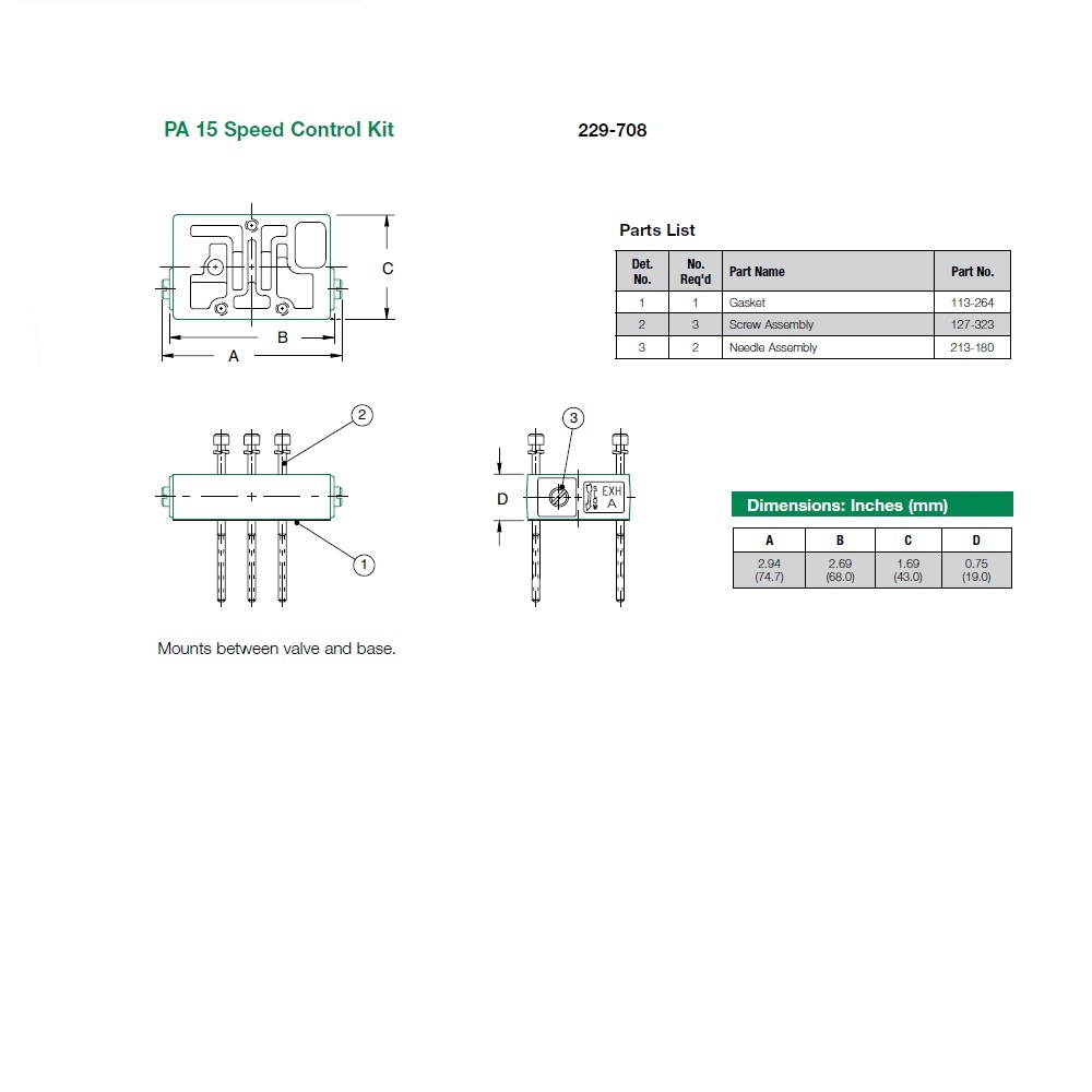 127-323 NUMATICS/AVENTICS MANIFOLD PART MK15 SERIES SCREW FOR SPEED CONTROL