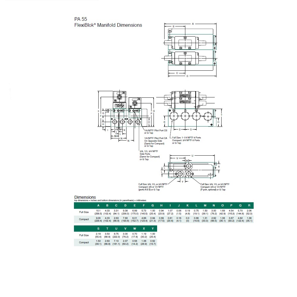 554JK415O000000 NUMATICS/AVENTICS AIR-PILOT VALVE/MANIFOLD MK55 SERIES 4/2 SPR RTN, HW, 1/2" NPT