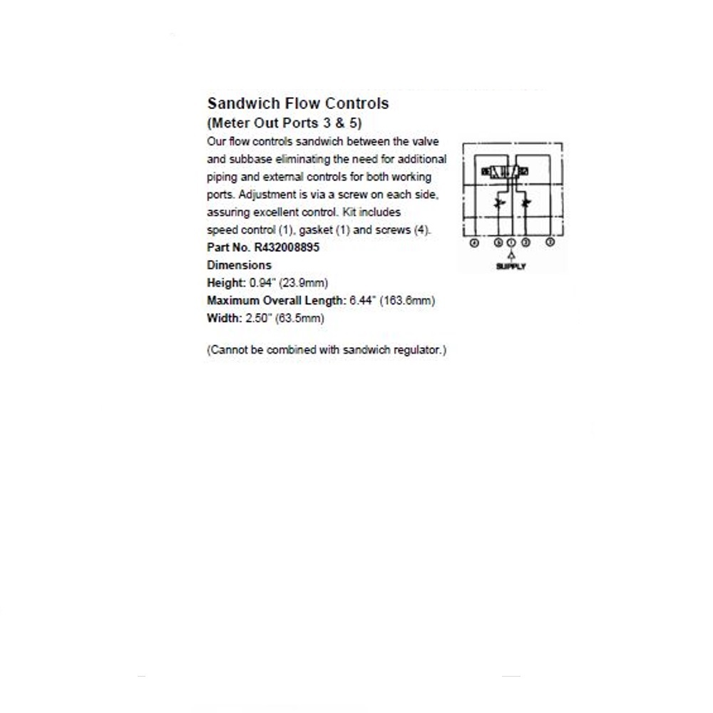 R432008895 NUMATICS/AVENTICS SANDWICH SPEED CONTROL ISO3 5599/1