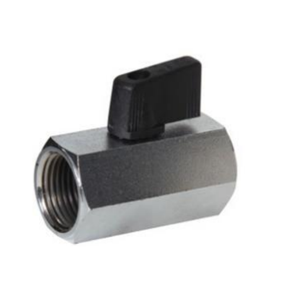 CBV-25 MIDWEST CP BRASS MINI BALL VALVE 1/4" NPT FEMALE, WEDGE HANDLE, 450PSI