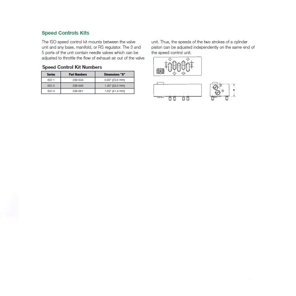 239-645 NUMATICS/AVENTICS SANDWICH SPEED CONTROL ISO2 SERIES W/PLUG