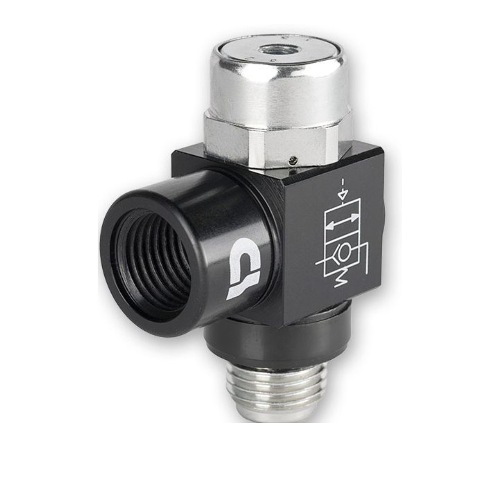 POC12 FLOTRONICS PO CHECK VALVE 1/2" NPT MALE/FEMALE 10/32" UNF PILOT PORT