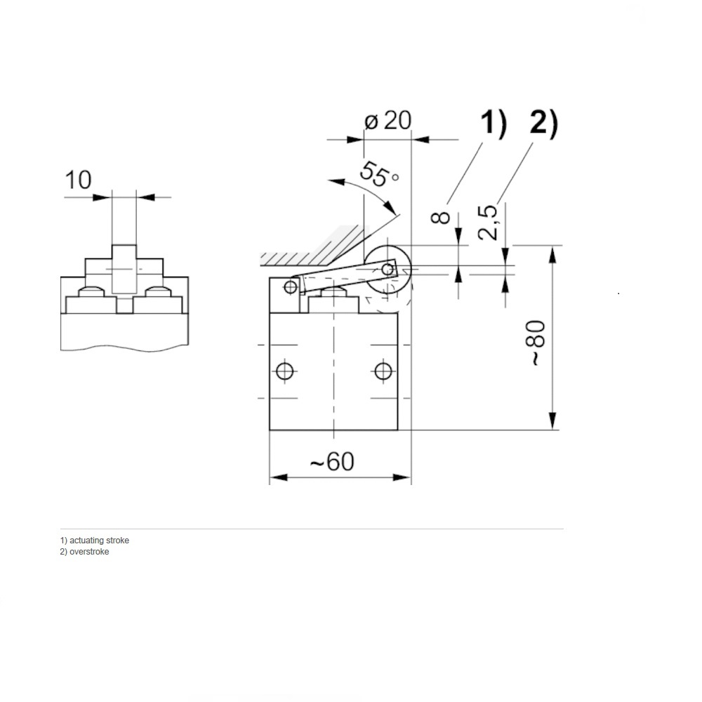 0820401013 NUMATICS/AVENTICS MECHANICAL VALVE AP SERIES 4/2 SPR RTN 1/4" NPT (ROLLER LEVER)