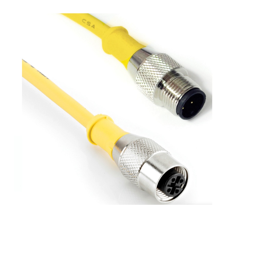 HTM CORDSET 4 PIN M12 M/F STR 2M PVC YE