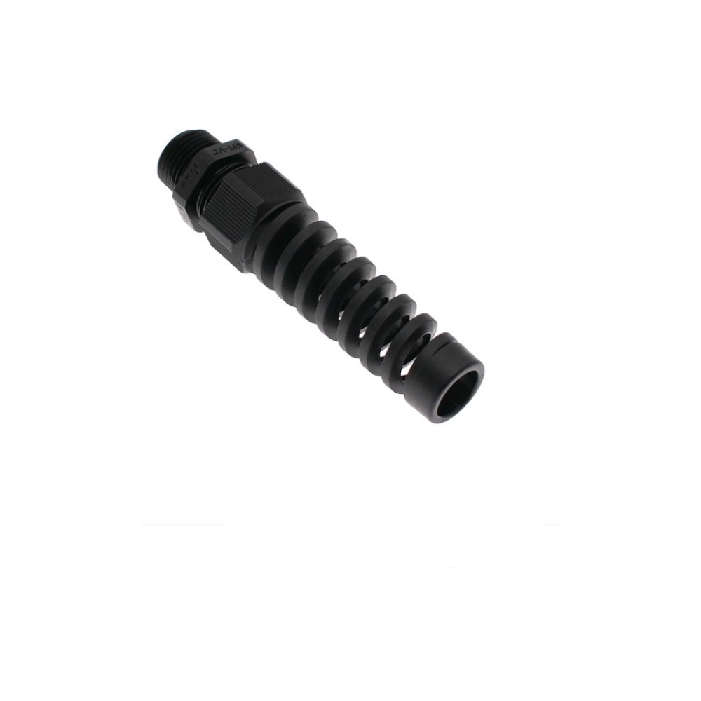 MENCOM CABLE GLAND 1/2" NPT MALE THR 6-12MM CG PLASTIC W/STRAIN RELIEF (BLACK)