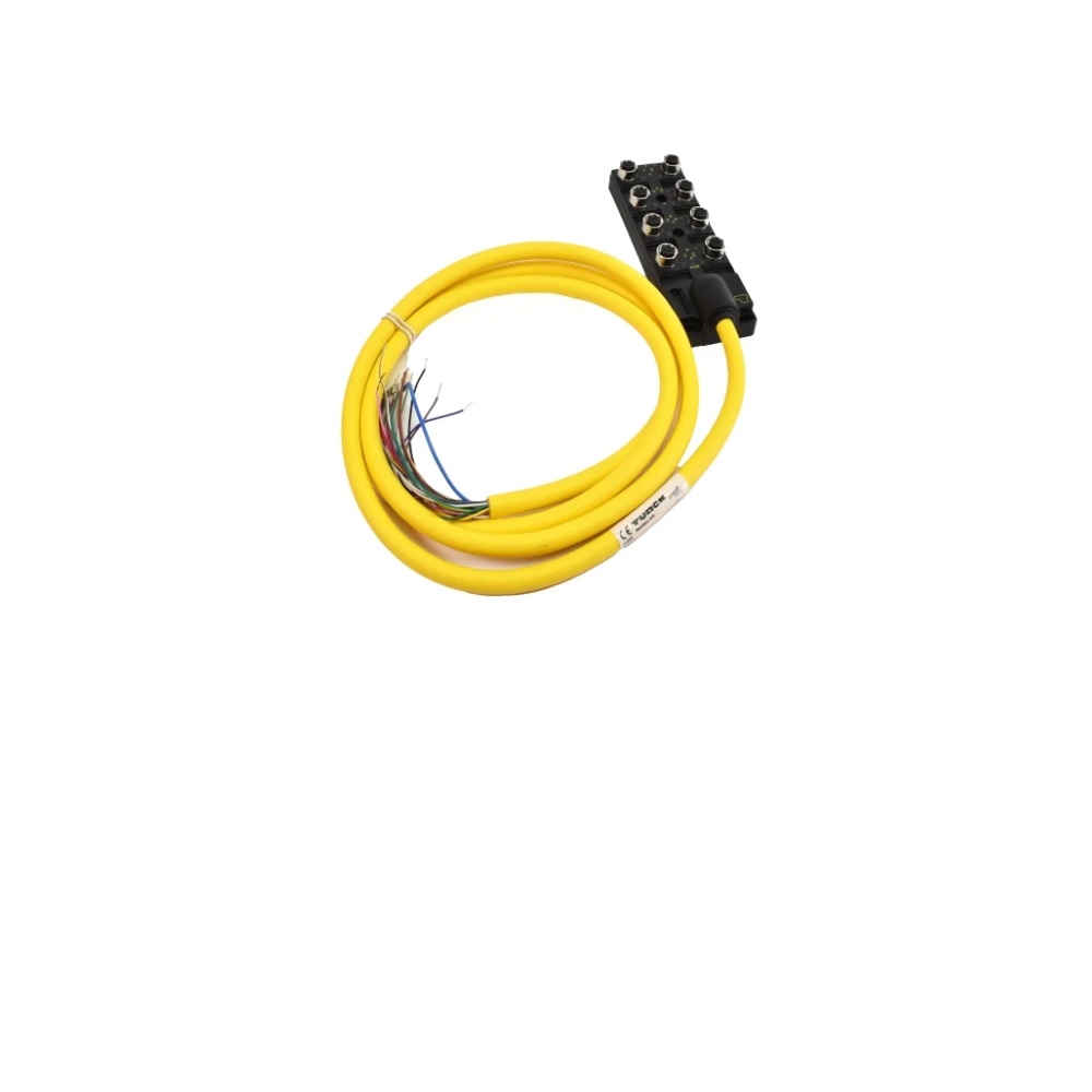 TURCK JUNCTION BLOCK 8-4 PIN M12 / 10M SIDE EXIT PVC YE 10-30VDC PNP LED