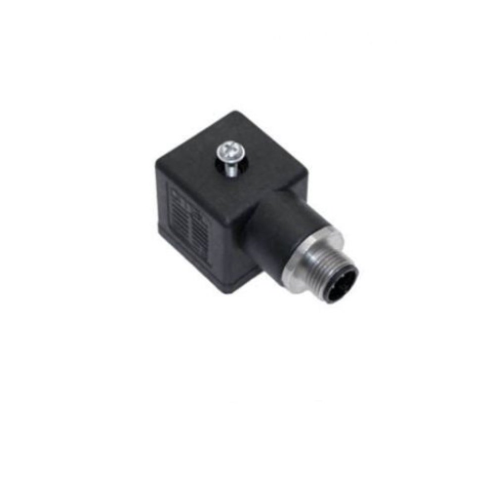 FLOTRONICS SOLENOID VALVE ADAPTER FORM A DIN 2+G/4 PIN M12 MALE 250VAC/DC (BK)
