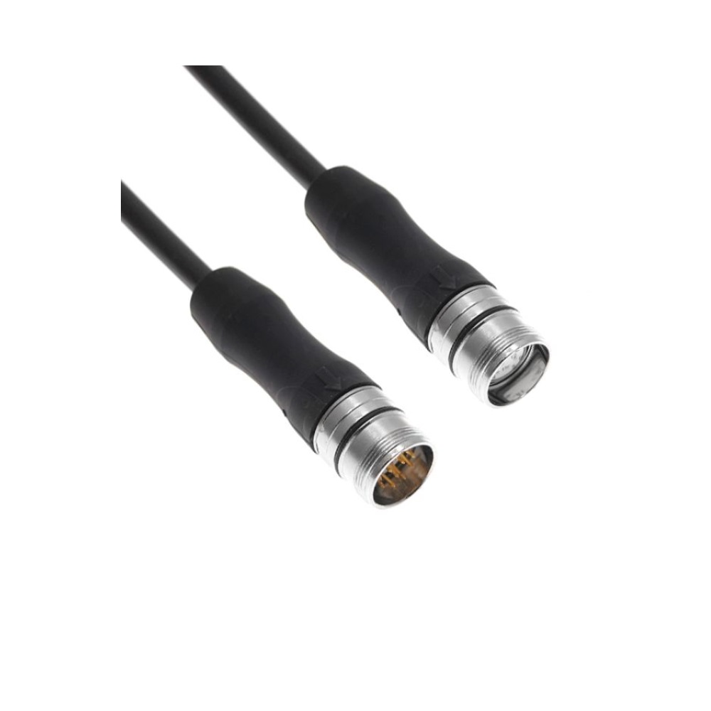 MENCOM CORDSET 12 PIN M23 M/F STR 0.3M PUR BK 18/22AWG 300VAC/DC