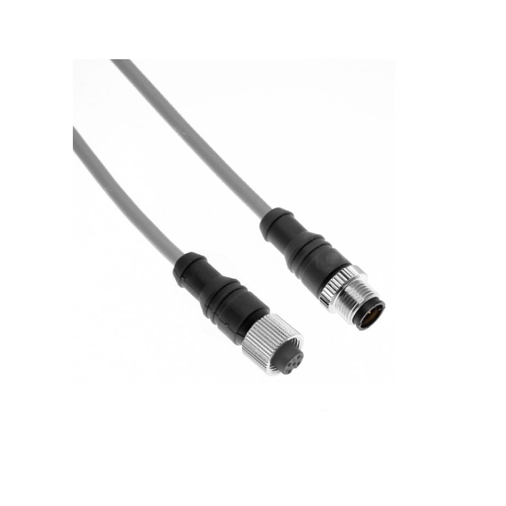 MENCOM CORDSET 4 PIN M12 M/F STR 2M PVC GY 22AWG 300VAC/DC