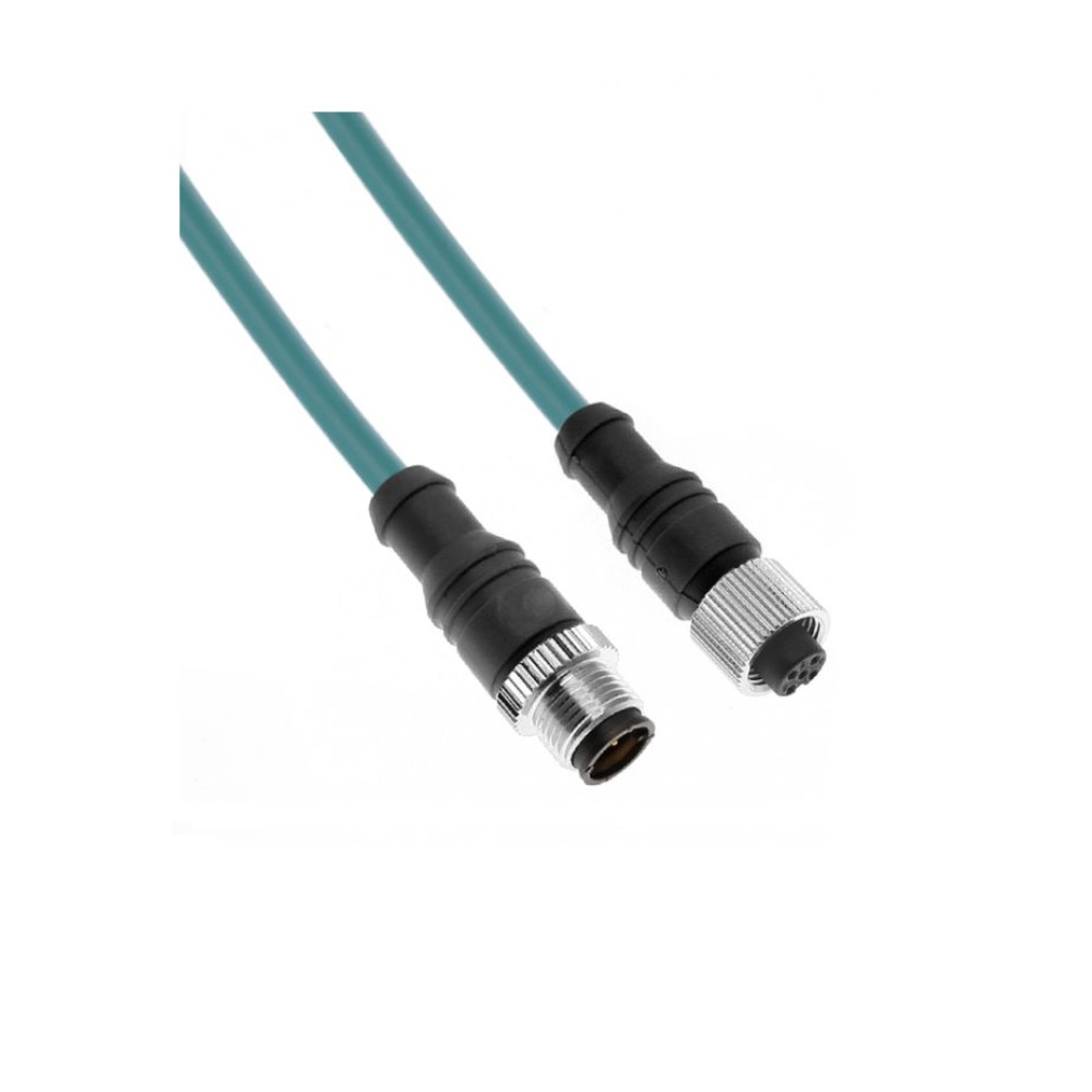 MENCOM ETHERNET CORDSET 4 PIN M12 M/F STR 10M PVC TEAL HI-FLEX 24AWG 60VAC/DC