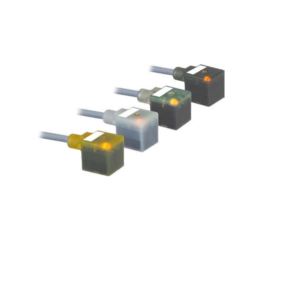 TURCK SOLENOID VALVE ADAPTOR FORM A DIN 2+G/3 PIN M12 MALE FW 220VAC/DC (BK)