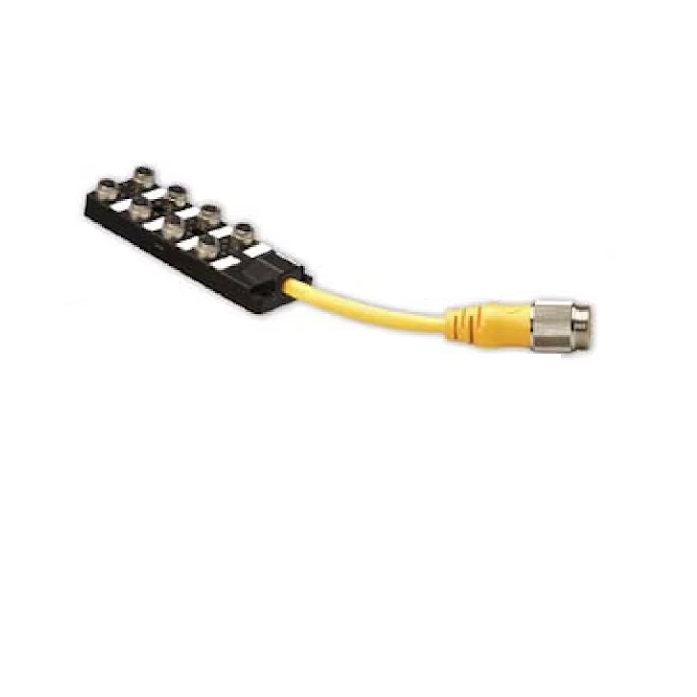 TURCK JUNCTION BLOCK 8-4 PIN M12 / 12 PIN M23 SIDE EXIT/1M PVC YE 10-30VDC PNP LED